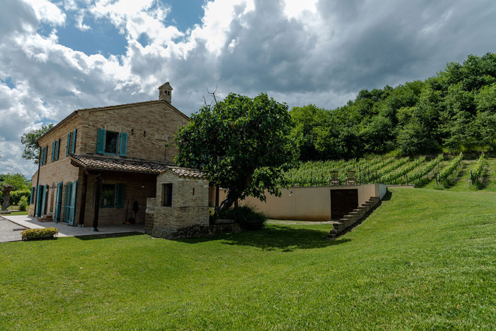 Garden and side exterior of Casale Vigneto
